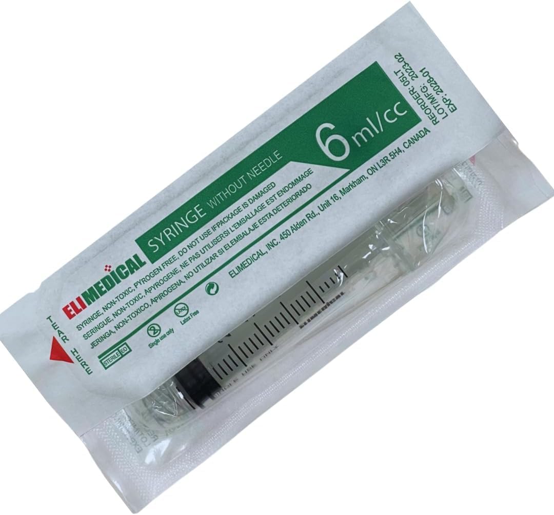 Amazon.com: Elimedical Veterinary Disposable Syringe, 6cc Luer